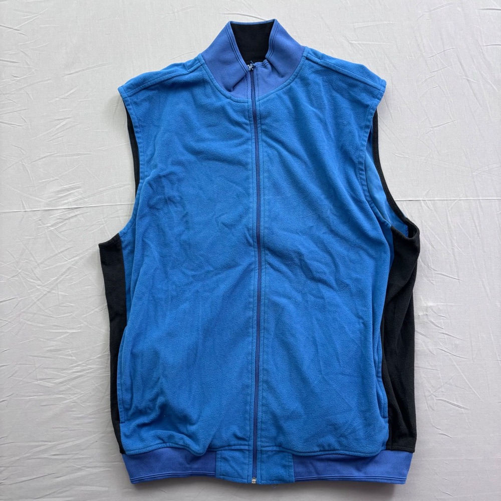 Callaway Golf Sport Men Blue Microfleece Full Zip Vest‎ Size L Athleisure Sporty